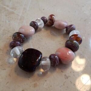 Vintage Stretch Bracelet - Earth Tones- Chunky Statement Bracelet